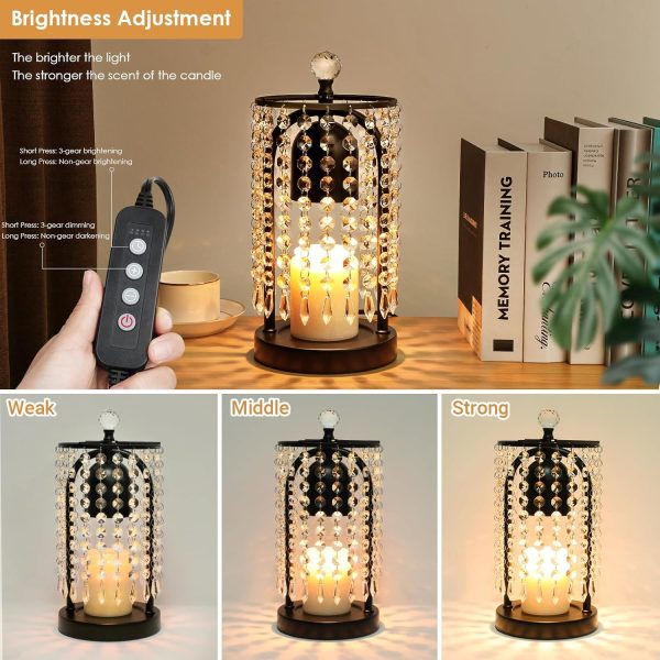 Candle Warmer Lamp with Timer and Dimmer - Electric Candle Warmer ,Crystal Candle Lamp for Bedroom Decor, Flameless Scented Candle Light Warmer,House Warming Gifts New Home, Christmas Gifts for Women - Image 2